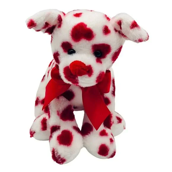 Bearington Romantic Rover Plush Puppy‎ Dog Red Hearts Valentine 12 inch