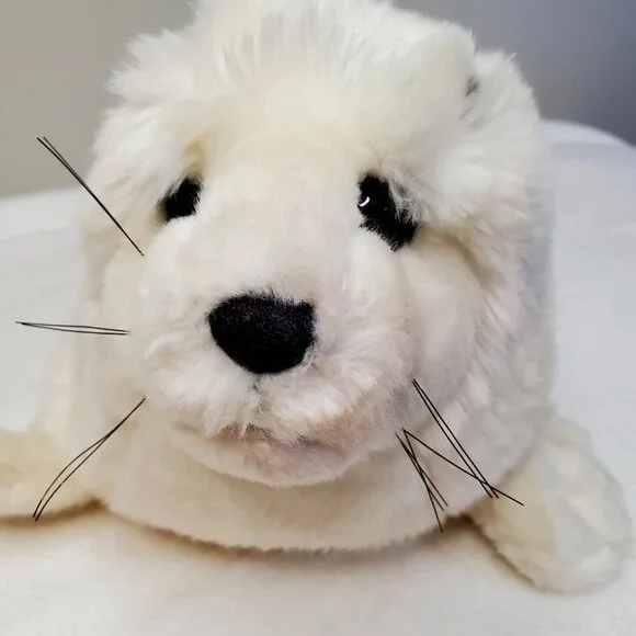 White Plush Seal Stuffed Animal By Douglas