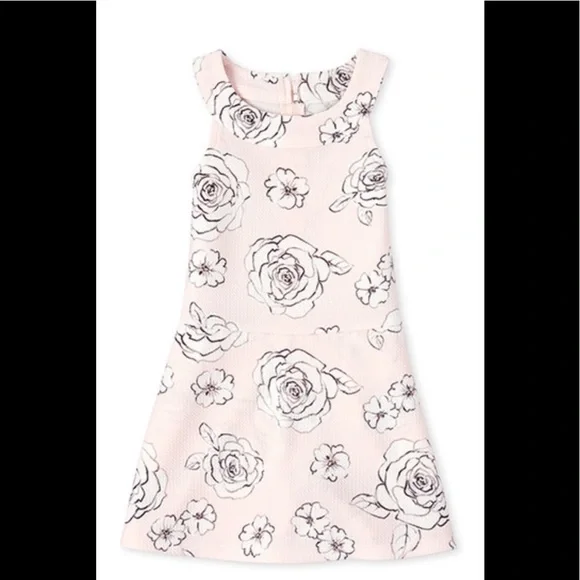 The Children Place pink floral print sleeveless romper size 12