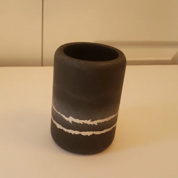 🤯3/$12 Vapor Black Tumbler Avanti Linens Bathroom Toothbrush Holder NWOT