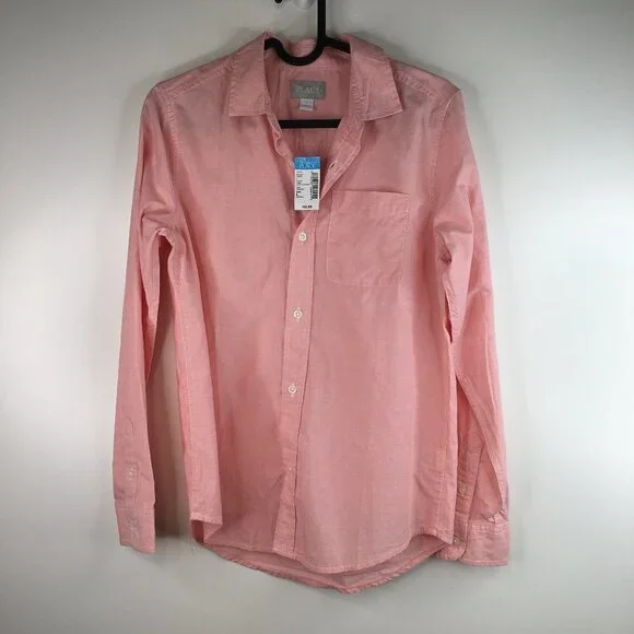 THE CHILDREN'S PLACE Long Sleeve Button Down Pink Shirt Size L. NEW