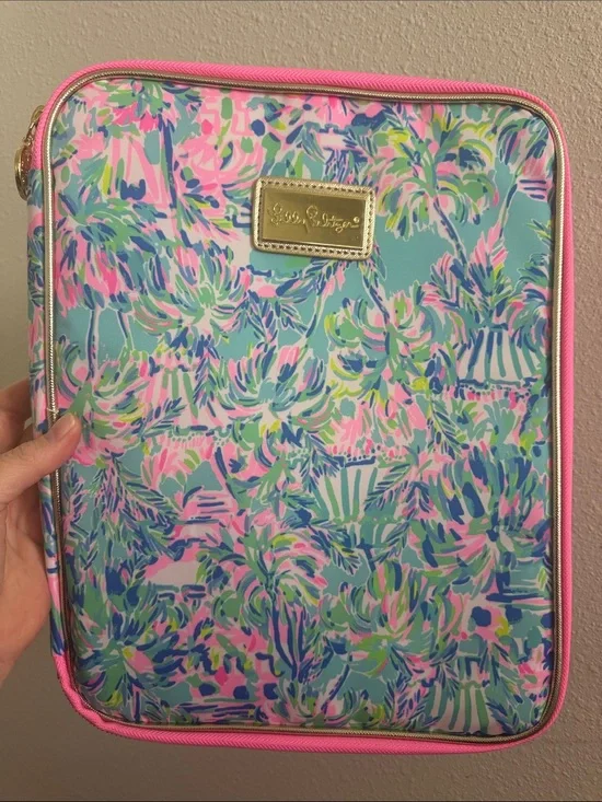 Lilly Pulitzer Pink, Aqua Print Tech Zip Around Case