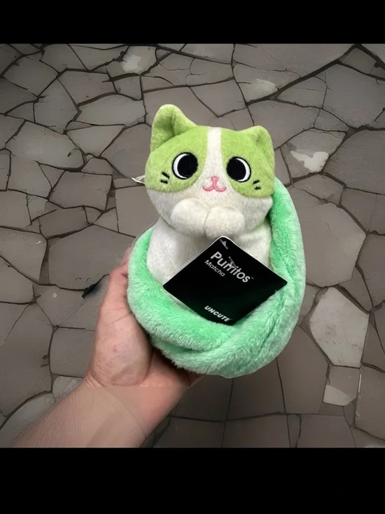 Purritos Matcha Cat Plush Toy - Green & White