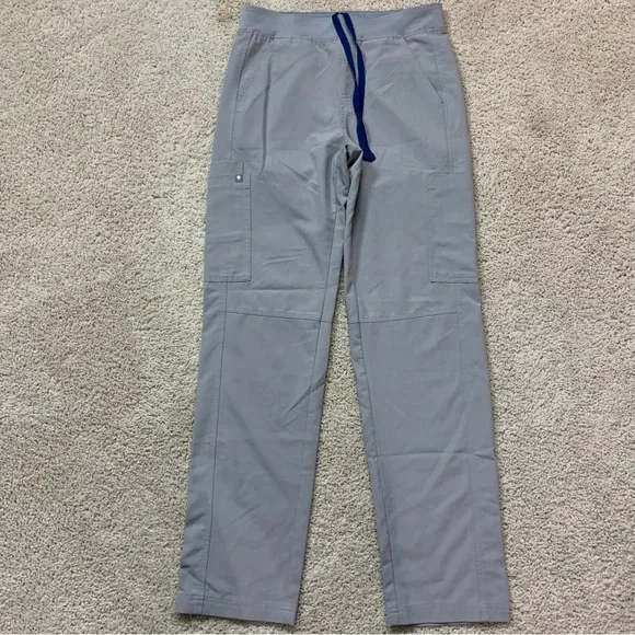 Men's FIGS Gray TECHNICAL COLLECTION Nursing CARGO Multi-Pocket SCRUB PANTS S