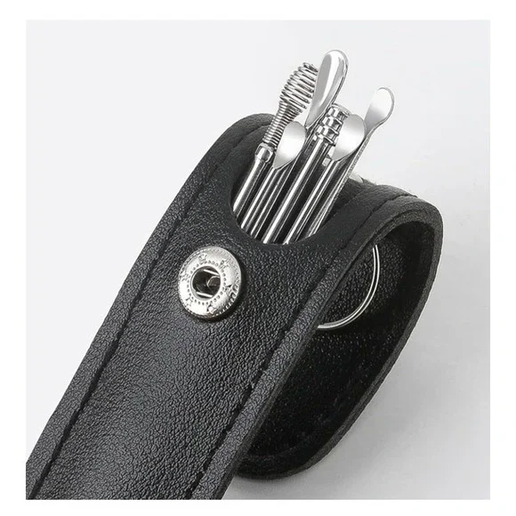 6-Piece Set of Ear Pick Portable Boxed Ear-Picker Set‎ Spiral Spring Ear Pick