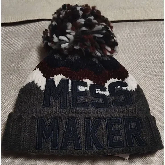 THE CHILDREN'S PLACE TOBOGGAN XS 6-12 mo. MESS MAKER pompom. New no tags.