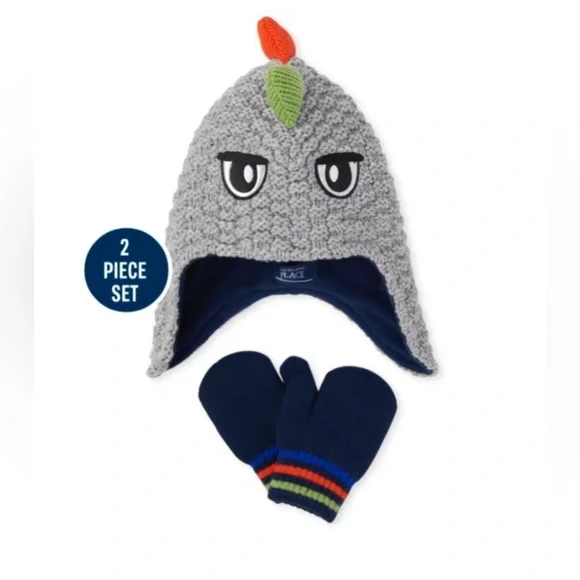 NEW - The Children’s Place BOYS HAT AND MITTENS SET