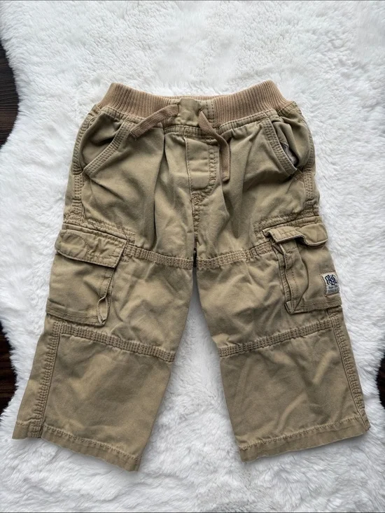 Vintage The Children's Place Tan Cargo Pants with Drawstring Waist size 24 mos