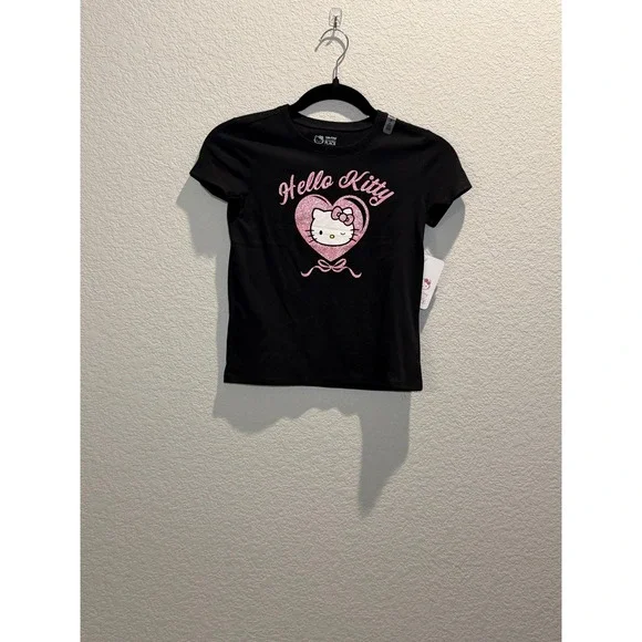The Children's Place Kids Hello Kitty Graphic Tee Black Size M 7/8