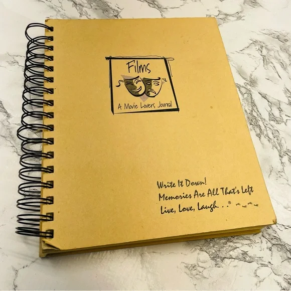 Tan Spiral-Bound Movie Lovers Journal