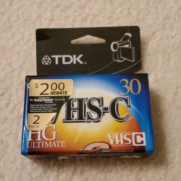 Video Tape TDK HG Ultimate VHS-C 30 Min Blank TC-30HG New! Vintage