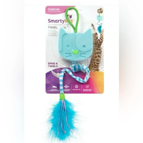 Smartykat Twirly Tail Hanging ELECTRONIC INTERACTIVE Cat Toy Spins & Twirls New