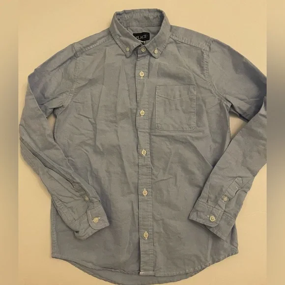 ☀️The Children’s Place Boy’s Large L(10/12) Button Up shirt Blue
