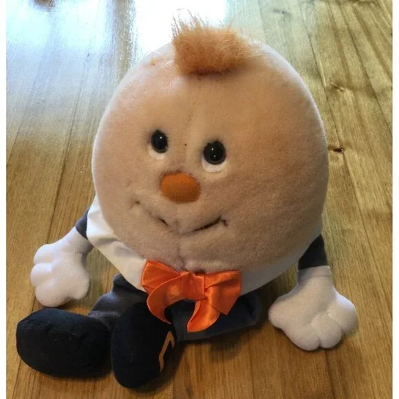 Vintage Humpty Dumpty Plush Stuffed Toy Applause Chime Rattle Works