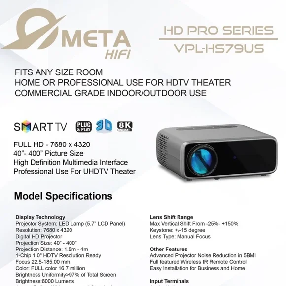 Meta hifi VPL-HS79US Projector