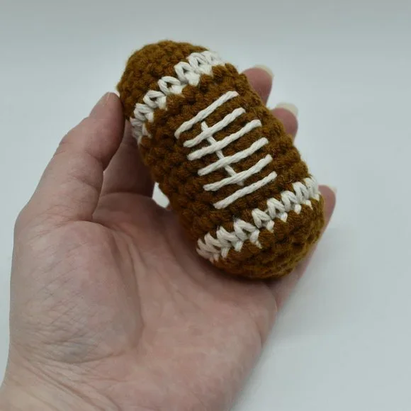 Hand crafted Crochet catnip Football cat toy