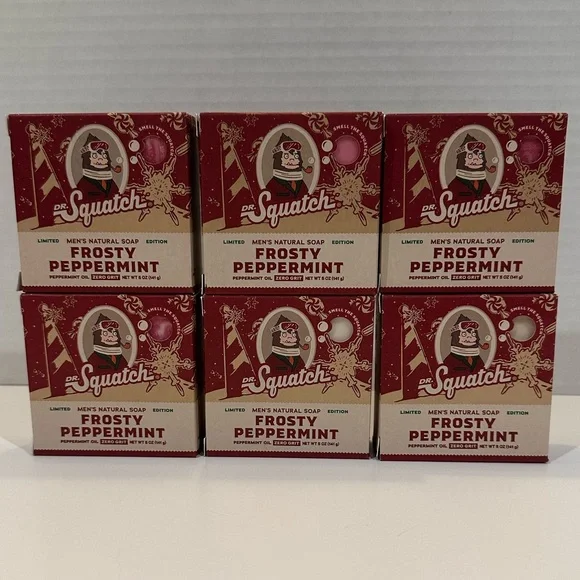 6 Bars Dr Squatch Limited Edition Men's Natural Soap Frosty Peppermint