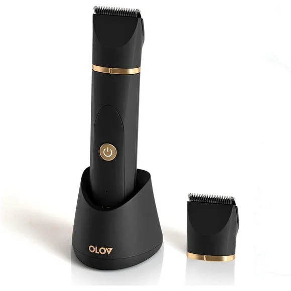 OLOV Electric Body Hair Trimmer for Men Waterproof Wet-Dry Body Shaver Groomer