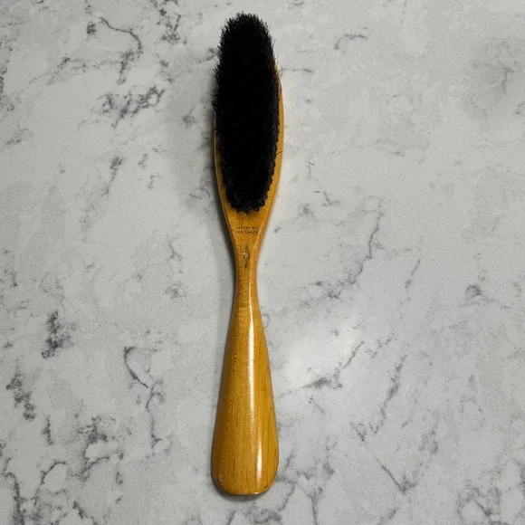 Vintage Wooden Clothing Brush and Shoe Horn Natural Bristle‎ Excellent Condition