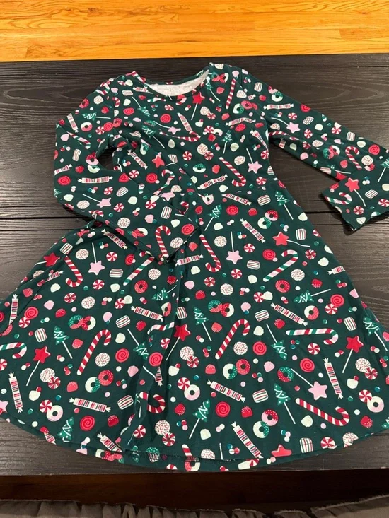 The Children's Place Dark Green Candy Print Holiday Top
