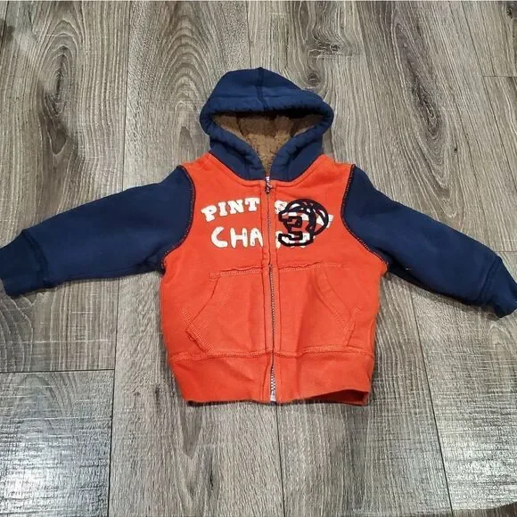 Boys The Children's Place Jacket Size 12-18M Orange and Navy Jacket
