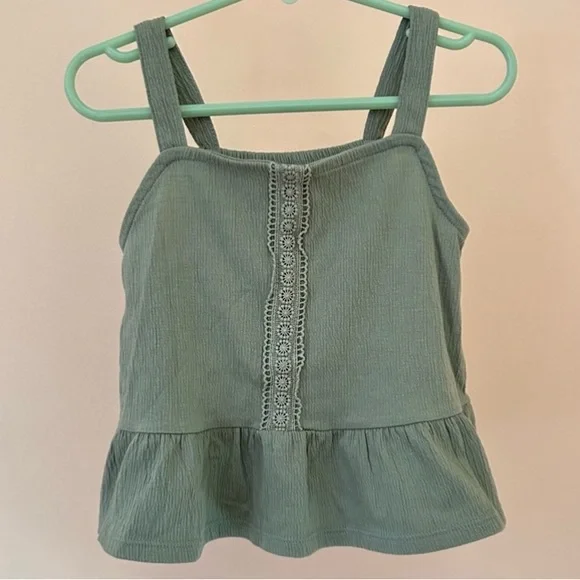 Sage Green Ruffle Hem Tank | Girls Size 3T | The Children’s Place