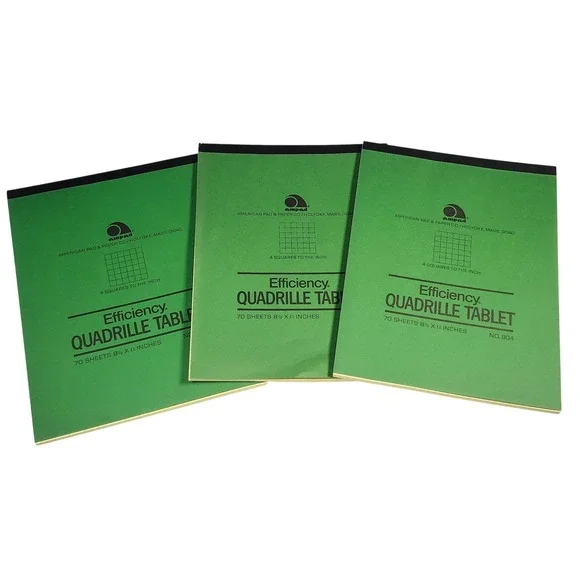 Lot of 3 Ampad Efficiency Quadrille Tablet No 904 4x4 Graph Paper 8.5x11