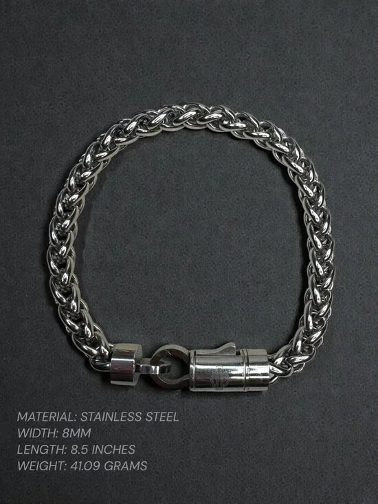 Stainless Steel Byzantine Chain Bracelet Biker 2000s
