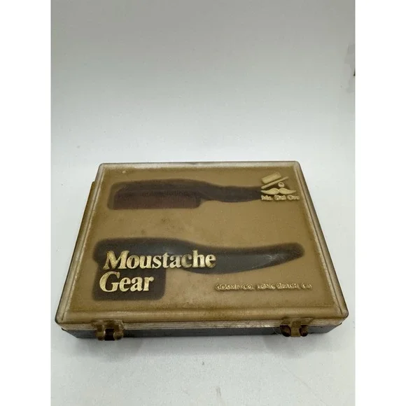 Vintage Moustache Care Brush Kit Cosmetco Grooming Long Beach‎ CA Made in USA