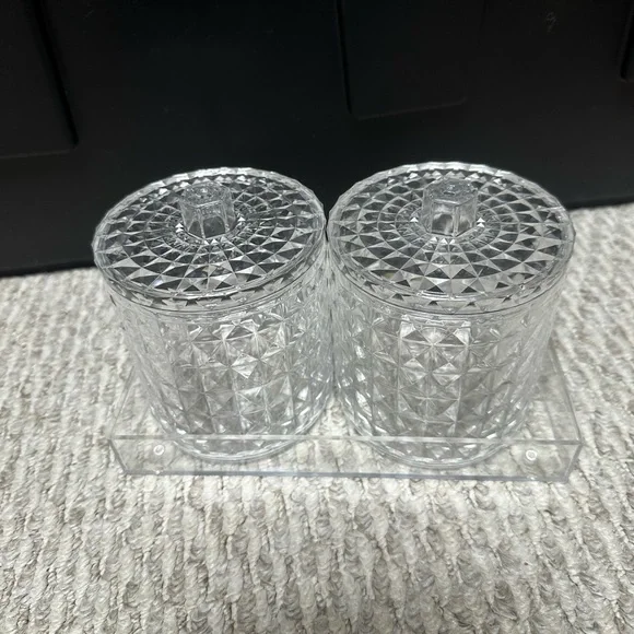 Crystal Patterned Clear Storage Jars