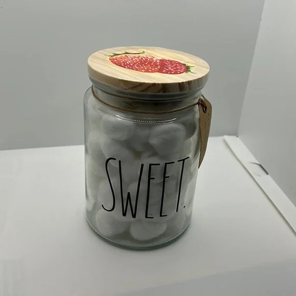 Rae Dunn cotton ball jar