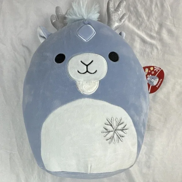 Squishmallows Polaris Blue Reindeer Plush 12 Inch #2947 Holiday Stuffed Animal N