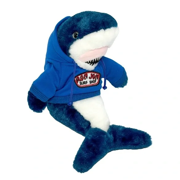 Ron Jon Surf Shop Mako Shark Plush The Petting Zoo Blue Hoodie Stuffed Animal