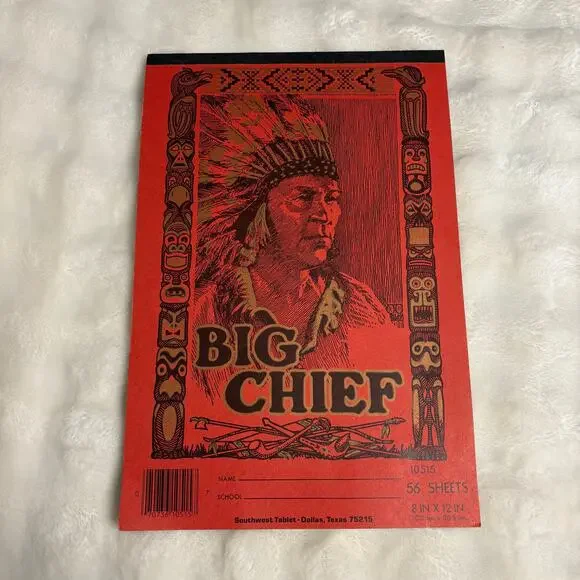 Vintage Partial Used Big Chief Writing Tablet Notebook Headdress