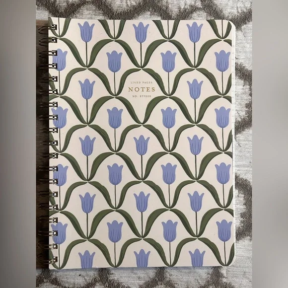 Floral Patterned Notebook Fringe with Blue and Green Design