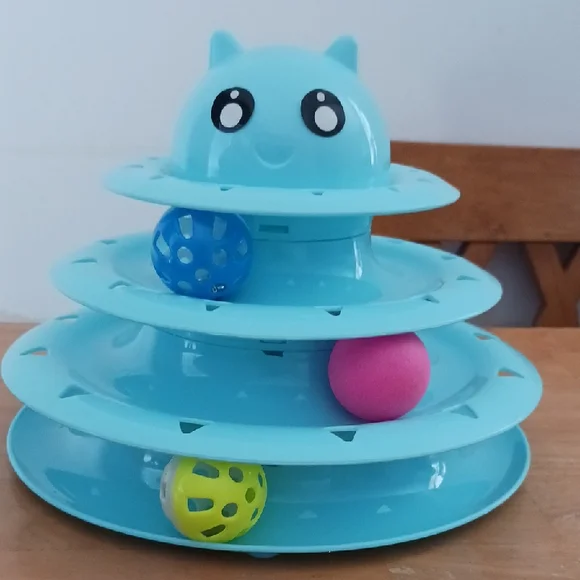 Blue Cat Tower Ball Toy