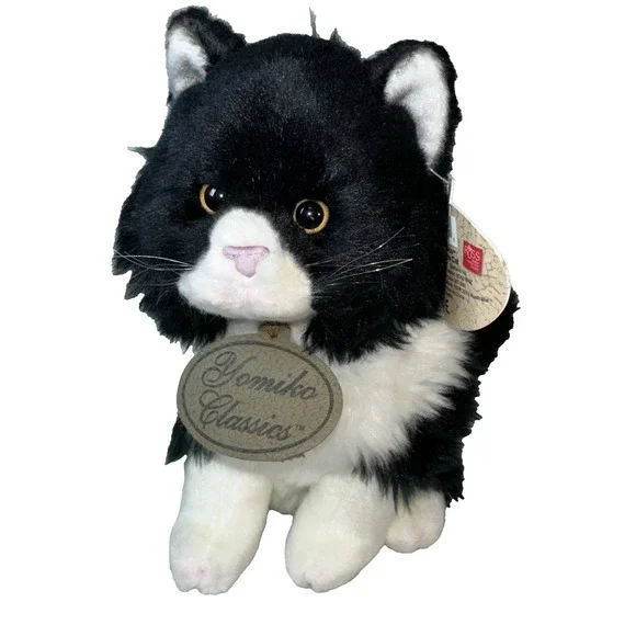 VTG Russ Berrie Yomiko Classic Calico Tuxedo Cat Plush Toy #35652 NOS