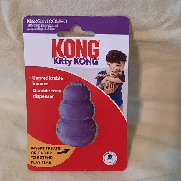KONG Purple Kitty Toy Durable Rubber