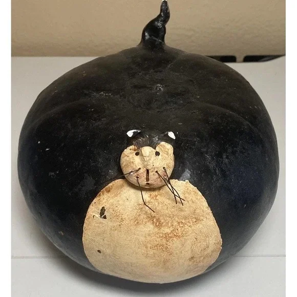 Fat Cat Gourd Art Cat/ Halloween Figurine 6
