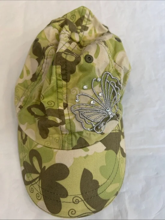 The Children's Place Green Camo Butterfly Baseball Cap