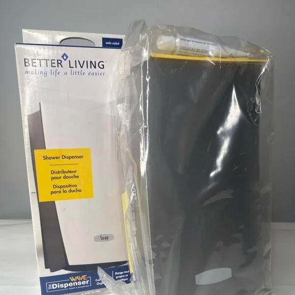 Better Living Wave Dispenser soap & shampoo Satin Nickel finish new