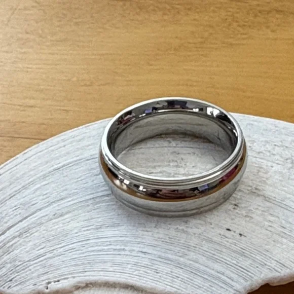 Classic Stainless Steel Wedding Band Men's Size 9