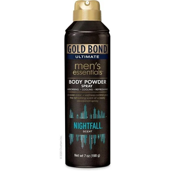 Gold Bond Ultimate Men's Essentials Talc Body Powder Spray Nightfall 7 oz
