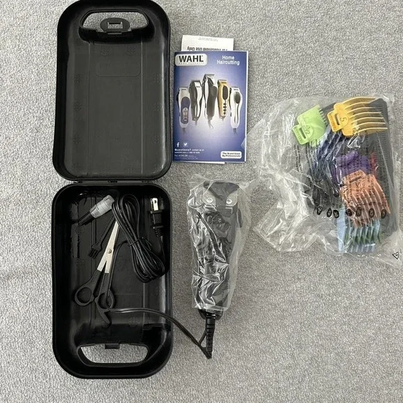 Wahl Home Haircutting Kit Color-Coded Guide‎ Combs Clipper Set w/ Case New