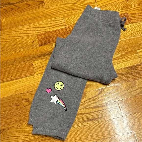 The Children's Place Gray Sweatpants with Emoji and Rainbow