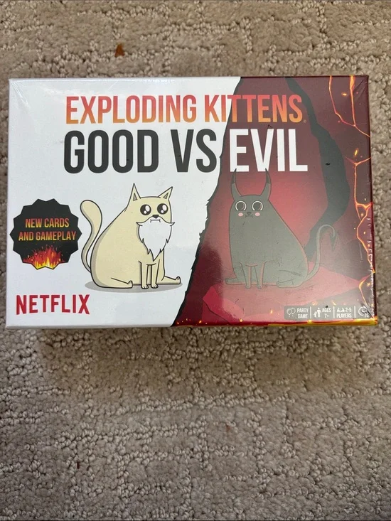 Netflix Exploding Kittens Good vs Evil - White & Black