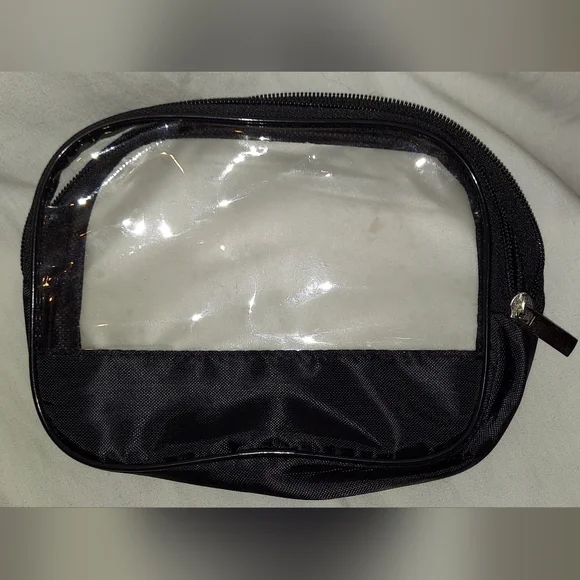 Transparent Front Black Travel Pouch