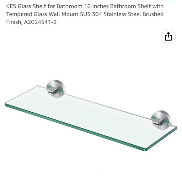 Brand New Never Opened- Bathroom Glass Shelf