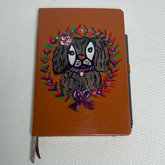 NWT Journal and Pen Set Hand-painted Hard Cover Ruled Paper Notebook 100 GSM EUC