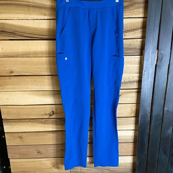Figs Royal Blue Straight-Leg Utility scrub Pants size 28x34